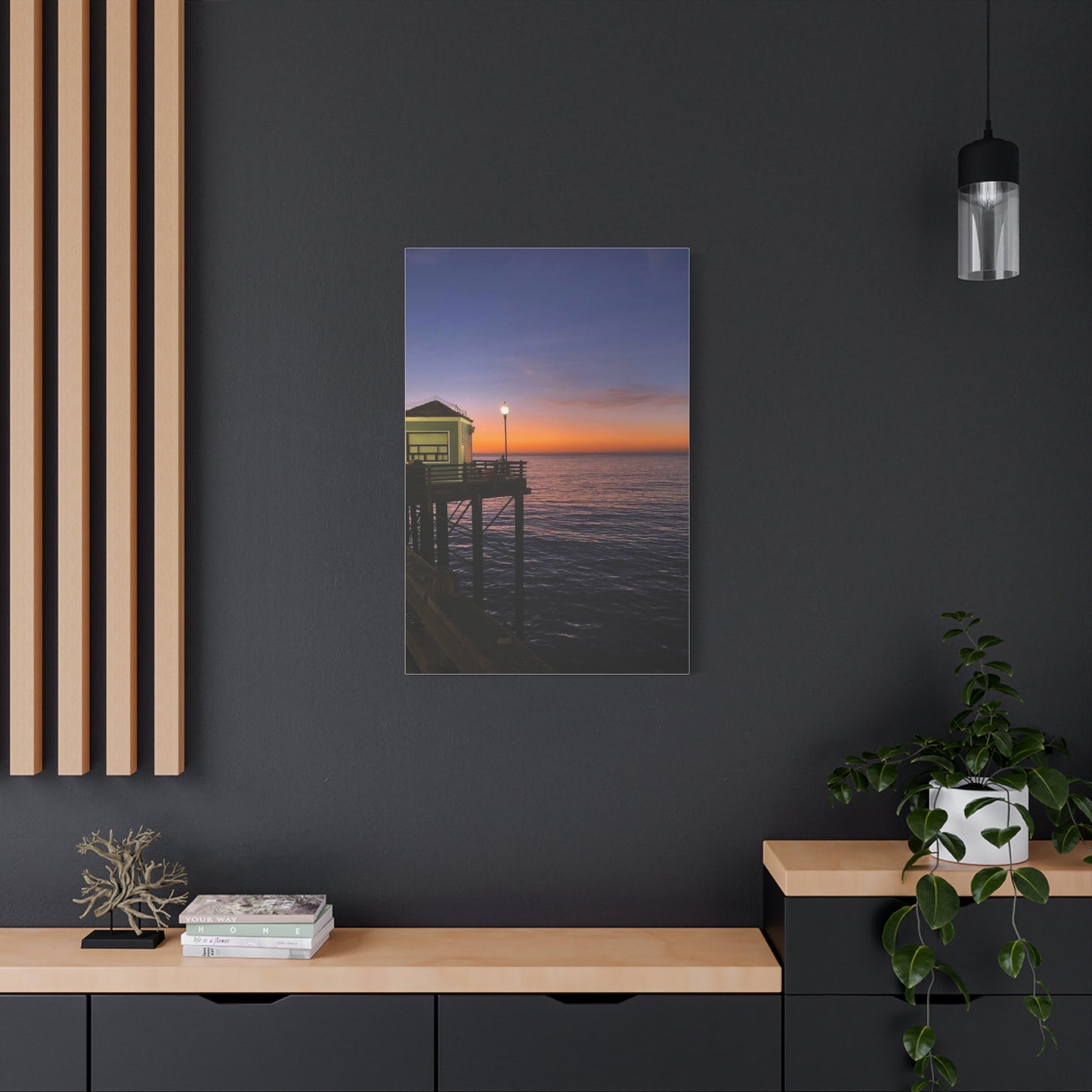 Matte Canvas Wall Art, California sunset, Home Wall Hanging, Nautical Art Piece