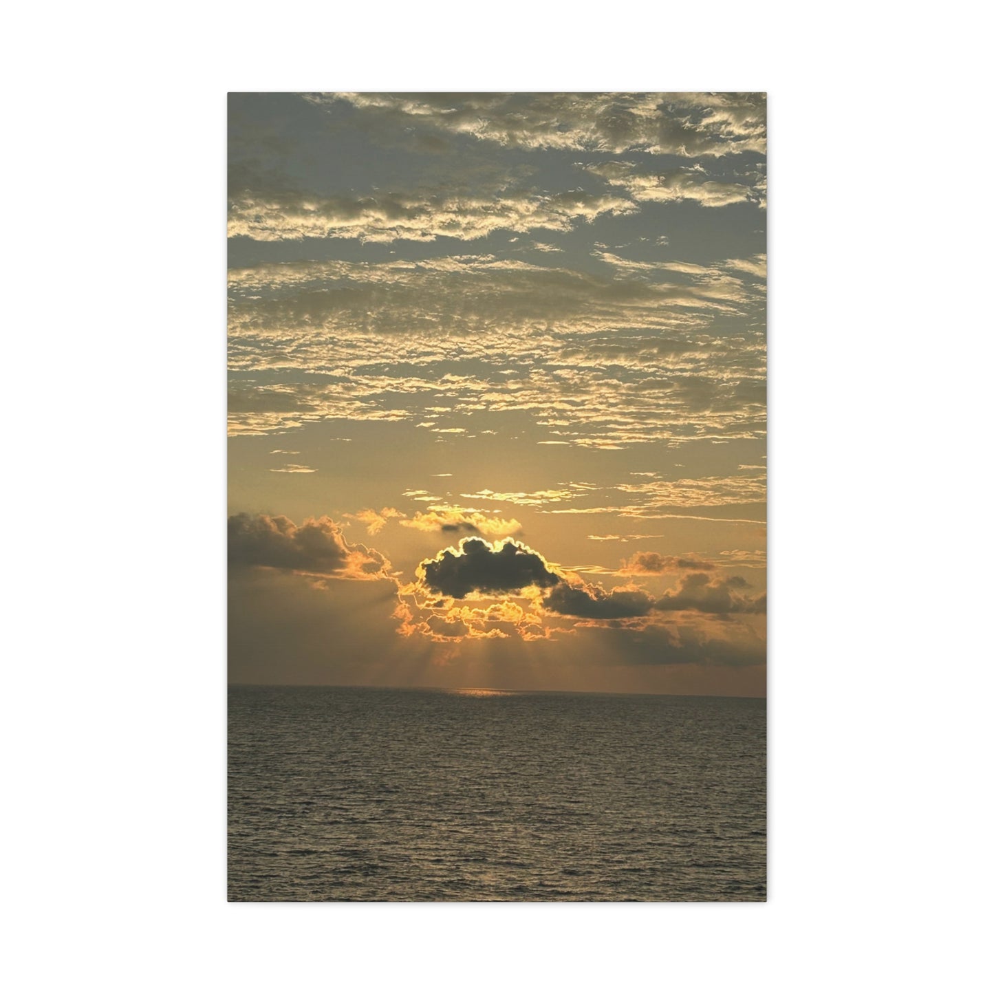 Matte Canvas Wall Art, Sunset Ocean Decor, Coastal Home Decoration, Beach Landscape Print, Nature Artwork for Living Room