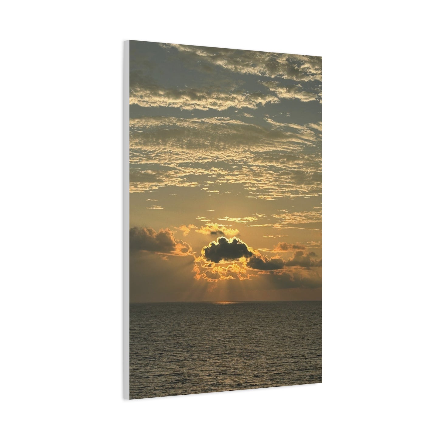 Matte Canvas Wall Art, Sunset Ocean Decor, Coastal Home Decoration, Beach Landscape Print, Nature Artwork for Living Room