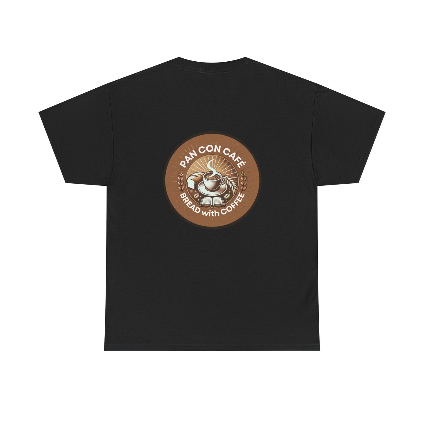 Logo on Back T-shirt - Pan Con Café Design for Coffee Lovers