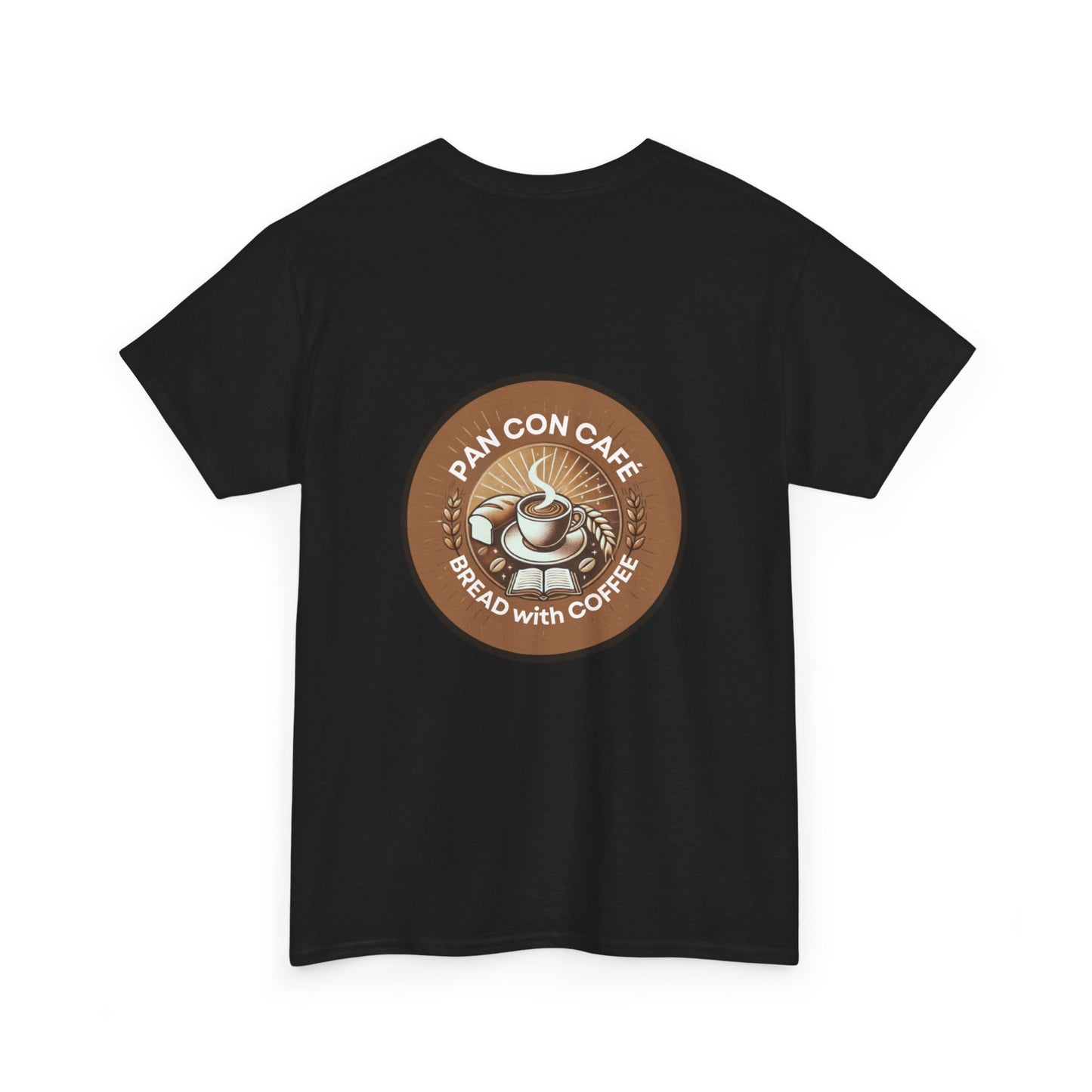 Logo on Back T-shirt - Pan Con Café Design for Coffee Lovers